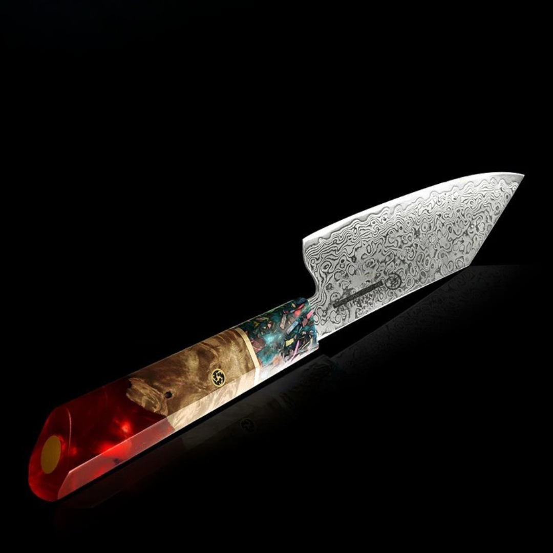 RedForge – Damascus Master – Profi-Kochmesser mit Harzholzgriff