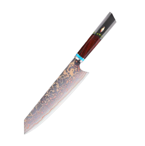 Unique Professional - Handgefertigtes Kiritsuke - Kupfer Damastmesser