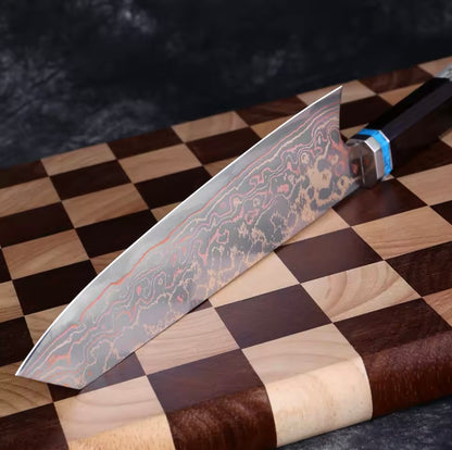 Unique Professional - Handgefertigtes Kiritsuke - Kupfer Damastmesser